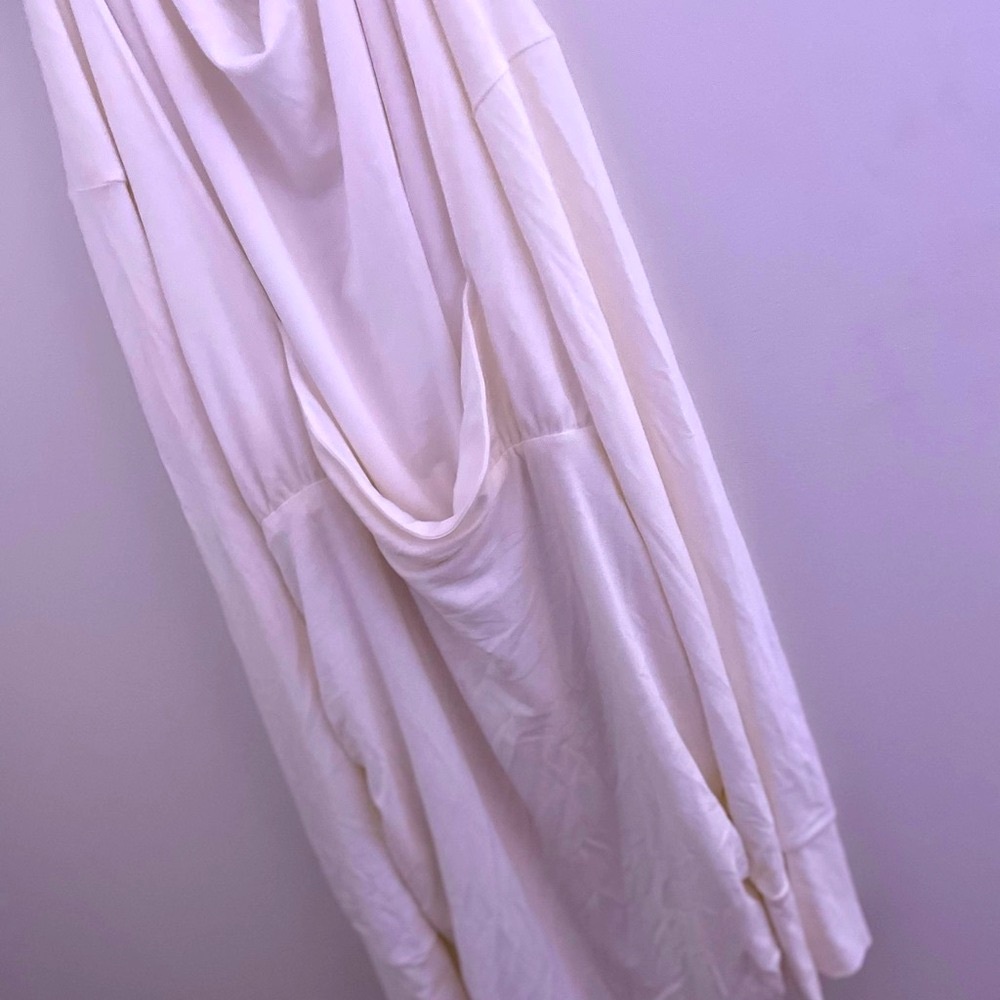 Elegant backless White Draped Dress